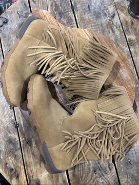 Twisted X Tan Suede Fringe Ankle Boots